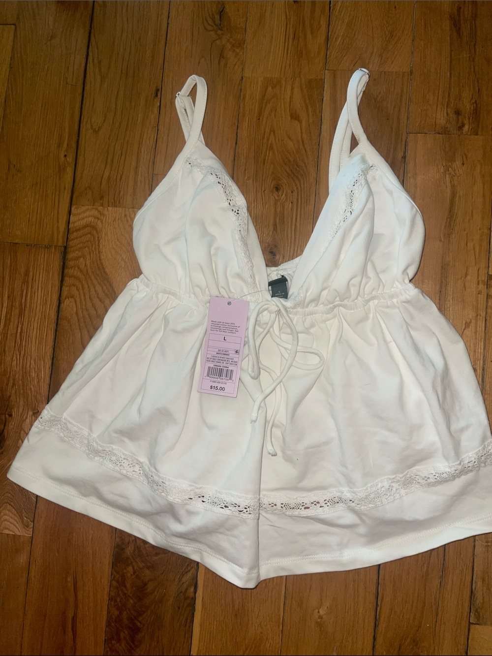 wild fable White Lace-Trim Sleep Romper